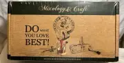Sealed Mixology &Craft 10 Piece Bartender Set Stainless Steel w/ Mahogany Stand