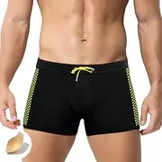 [FEOYA] Men's Swim Jammer Short Swimsuit Trunks Quick Dry Square Leg Swim Briefs Board Shorts with Drawstring