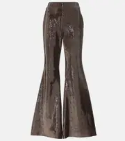 [Nina Ricci] Nina Ricci Sequined flared pants AU 16 brown