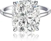 [AVECON] 3CT/5CT Elongated Cushion Cut Engagement Ring for Women, Promise Wedding Cubic Zirconia White Gold Plated Band Size 5-9