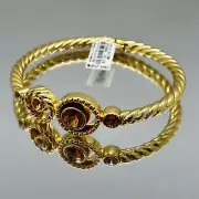 Brighton Halo Glow Hinged Bangle Gold Tone Crystal JF0080 NWT $62