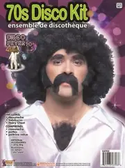 70's Disco Mustache Burns Chest Instant Disguise Hair Kit For Adults
