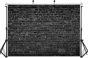 AIIKES 6x4ft Black Brick Wall Photography Backdrop - Vintage Theme Stone Brick Background for Baby Birthday Party Decoration & Photo Booth Studio Props 11-501