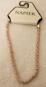 Napier Necklace Rose Gold and Crystal Mesh Collar Necklace JB5-5