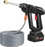 SHOGUN Cordless Portable Pressure Washer Electric High Power Cleaner Water Spray Gun Car Detailing Driveway Outdoor Watering Nozzle 24V with 2 Battery & 5M Hose