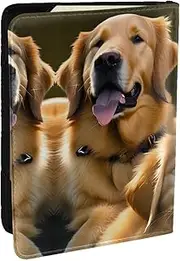 [JEJEA] Golden Retrievers Print Travel Organizer Credit Cards Case Passport BookPassport Holder Cover Wallet forTraveling,, Black, One Size