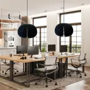 Fin Pendant Light in Matt Black Wood