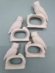 White Owl Bone China Napkin Rings Ardalt Taiwan Vintage New Table Holidays