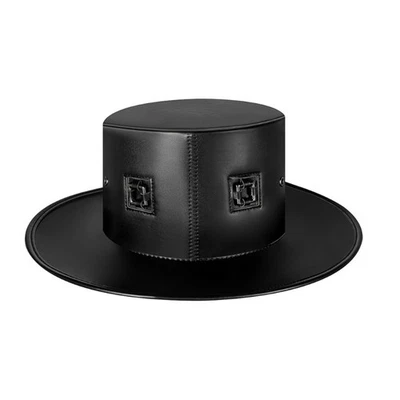 Steampunk Flat Top Hat with Skull Badges Carnivals Halloween Magicians Hat