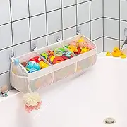 Austion Original 3 Compartment Horizontal Large Openings Bath Toy Organizer for Tub, Capacity Upgrade Bath Toy Storage and Holder, Bathtub Toy Holder for Easy Access and Sorting of Toys.