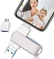 iPhone Photo Stick,MFi Certifited iPhone Flash Drive,4 in 1 512GB USB Flash Drive,USB Memory Stick iPhone Photo Storage USB Stick for iPhone/PC/iPad and More Devices(Sliver)