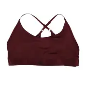 Reebok Women's Sports Bra Logo Cross-Back Burgundy L New