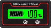12-84V Battery Capacity Indicator Voltage Meter, Battery Monitor Battery Power Indicator Panel for Electric Vehicle Battery Packs, Etc (Green Light)