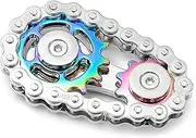 Chain Gear Fidget Spinner Zinc Alloy Hand Finger Spinner Metal Sprocket Chain Fidget Toy for Children Adults Kinetic Desk Toy Novelty Hand Finger Spinner for Anti-Anxiety