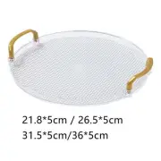 Serving Tray Coffee Round Tray with Handles for Office Living Room Tea House