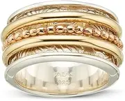 [Palas Jewellery] Women's Gratitude Meditation Spinning Ring, Silver/Brass/Bronze, Medium