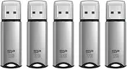 Silicon Power 32GB USB 3.0 Flash Drive, Aluminum Casing Built-in Strap Hole, USB 3.2 Gen 1 Pen Drive Memory Stick, Silver, Marvel M02 Series (5-Pack)