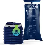 FifthPulse Disposable Navy Blue Emesis Bags - Pack of 10 Barf Bags for Kids and