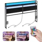 Headboard for Queen Size Bed, Backboard with Outlets, USB Port, LED Light,