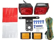 Gearwell 12V Trailer Light Kit, Square LED Tail Lamp Red Sealed Lighting for 80in Wide Truck Boat