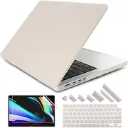 DONGKE for M4 MacBook Pro 16 inch Case 2024-2021 A3403 A3186 M3 A2991 M2 A2780 M1 A2485 Pro Max Chip with Touch ID, Plastic Hard Shell Case with Keyboard Cover & Screen Protector, Matte Stone