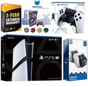Sony PS5 Pro + EDGE Controller, Charge Dock, MightySkins Code, 1 Year Warranty