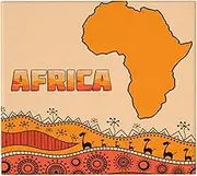 RHAIYAN Dish Drain Mat Pad African Traditional Ethnic Silhouette of Mainland Kitchen Dish Drying Mat Tableware Dishwaser Specific