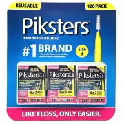 120x Piksters Interdental Brushes Oral Soft Pick Dental Floss Size 3 Teeth Clean