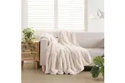 Dreamaker Eyelash Fleece Reversible Heated Throw Natural 200 x 180cm
