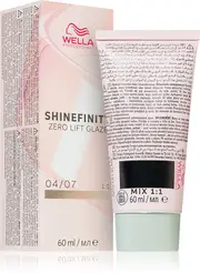 English hair dye Wella Shinefinity Zero Lift Glaze 60ml 04/07 | Natural medium brown