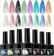 UV Gel Nail Polish - 7.5ml Pearlized Nail Polish Gel Set of 8 | Manicure Supplies for Beginners Enthusiasts Professionals