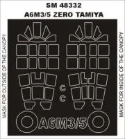 Montex 1/48 A6M3/3a/5 Zero Paint Mask for Tamiya kit