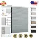 Versatile Grey Cellular Blinds - Cordless Pull-Down Blackout Shades, 34Wx72H