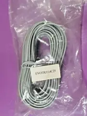 NEW 25 FT (7m) Phone/Fax/Modem/Printer Extension Cord Cable EVOT RJ11 4C25 Gray