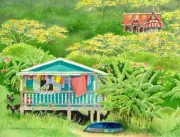 Tropical Accent & Decor Tile Evelyn Jenkins Drew Landscape Art RW-EJD013AT