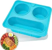 Travel Snack Box - Divided Snack Trays Snackle Box Container | Travel Snack Tray, Divider Portable Snack Box, Reusable 420ML Silicone 3 Comp