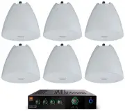 JBL CSMA 1120 Commercial 70v Amplifier+(6) White 5.25" Hanging Pendant Speakers