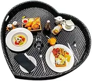 Heart-Shaped Floating Serving Trays Table Bar -Swimming Pool Floats for Adults for Sandbars Spas Bath and Parties | Floating Tray for Pool Serving Drinks Brunch Black