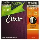 ELIXIR 16554 3er Pack (2 X Nanoweb Bronze Acoustic 11-52 +1 X Optiweb Electric