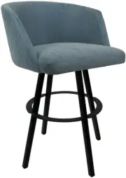 Counter Bar Stool Swivel Metal 26" Seat - Joey - Blue Vinyl - Black