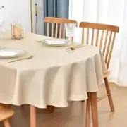 Oval Tablecloth 60x84 Inch Polyester Fabric Table Cloth Oval-60X84 Inch Beige