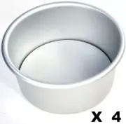 4 PC Set - Mini ROUND CAKE PAN Nonstick 2-Piece Cake Mold