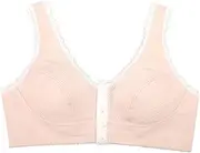 [Generic] Womens Sports Bra with Pads Womens Underwear Front Buckle Embroidered Underwear Gathered Thin Cotton Cup Bra Without Steel Ring Bra 2 Cup Push up Bra