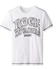$39 NEW Diesel Big Boys 14 Terry Short Sleeve Tee T-Shirt Studded Rock Invaders