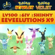 x9 6IV Shiny Eevee Eeveelution with Hidden Ability 9PCS | Pokemon SCARLET VIOLET