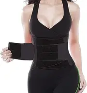 Waist Trimmer, adjustable neoprene belly training belt for back support, fat burner, for training and exercise, perspiration booster, for men and women with a waist size of 31-40 inches Black