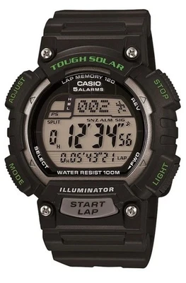 Casio Men’s Sports Gear Tough Solar Powered Watch, Black, Alarm, 100M WR - NEW