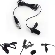 Black Lavalier Lapel Clip Microphone Mic 4-PIN XLR TA4F For Wireless 1.2m