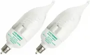 Litetronics MB-547DP 5W 120V C11 Flame Tip Candelabra Dimmable Light Bulb (2)
