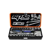 SP Tools 32Pcs 3/8" Drive Socket Set - Metric / SAE / Spark Plug 6 Point 45T